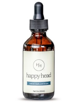 Image of Happy Head topical treatment containing Latanoprost, a new ingredient for hair loss.